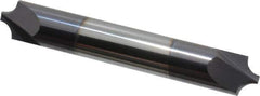 Accupro - 0.14" Radius, 3/8" Mill Diam, 2 Flute Solid Carbide Corner Rounding End Mill - Double End, AlTiN Finish, 2-1/2" OAL, 3/8" Shank Diam - Exact Tool & Supply
