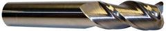Accupro - 5/32", 1/2" LOC, 3/16" Shank Diam, 2" OAL, 3 Flute, Solid Carbide Square End Mill - Single End, nACRo Finish, Spiral Flute, 40° Helix, Centercutting, Right Hand Cut, Right Hand Flute - Exact Tool & Supply