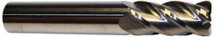Accupro - 5/8", 4 Flute, Single End, Solid Carbide, 0.09" Corner Radius End Mill - 4-5/8" OAL, 40° Helix, Right Hand Flute, 2-1/8" LOC, Right Hand Cut - Exact Tool & Supply