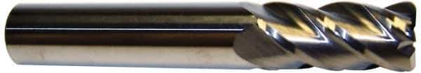 Accupro - 5/8", 4 Flute, Single End, Solid Carbide, 0.015" Corner Radius End Mill - 4-5/8" OAL, 40° Helix, Right Hand Flute, 2-1/8" LOC, Right Hand Cut - Exact Tool & Supply