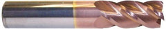 Accupro - 3/8", 4 Flute, Single End, Solid Carbide, 1/8" Corner Radius End Mill - 6" OAL, 40° Helix, Right Hand Flute, 1-1/2" LOC, Right Hand Cut - Exact Tool & Supply
