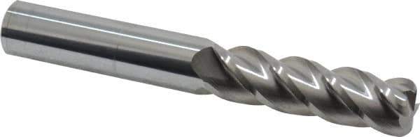 Accupro - 5/8", 4 Flute, Single End, Solid Carbide, 1/8" Corner Radius End Mill - 4-5/8" OAL, 40° Helix, Right Hand Flute, 2-1/8" LOC, Right Hand Cut - Exact Tool & Supply