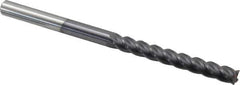 Accupro - 3/8", 4 Flute, Single End, Solid Carbide, 0.02" Corner Radius End Mill - 6" OAL, 40° Helix, Right Hand Flute, 3" LOC, Right Hand Cut - Exact Tool & Supply