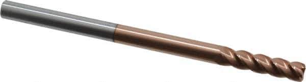 Accupro - 3/8", 4 Flute, Single End, Solid Carbide, 0.045" Corner Radius End Mill - 6" OAL, 40° Helix, Right Hand Flute, 1-1/2" LOC, Right Hand Cut - Exact Tool & Supply