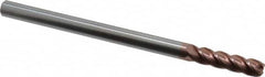 Accupro - 3/8" Diam 4 Flute Solid Carbide 0.09" Corner Radius End Mill - Exact Tool & Supply