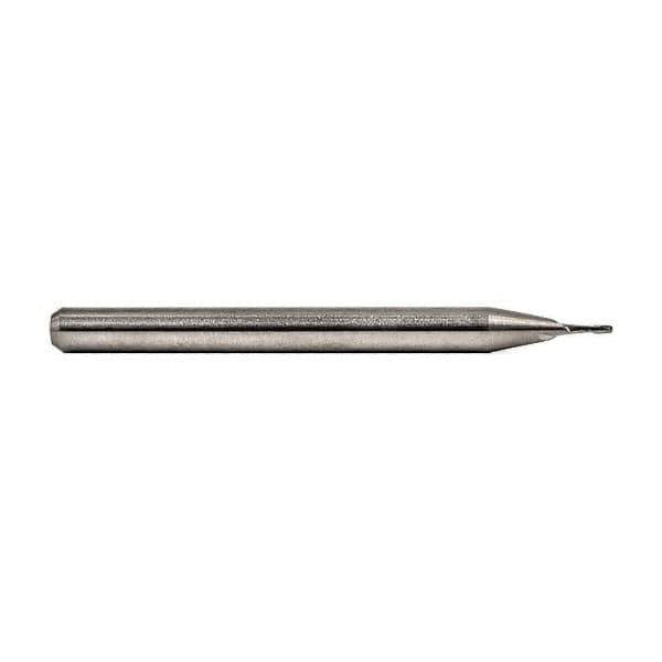 M.A. Ford - 1.4mm, 2.8mm LOC, 3mm Shank Diam, 38mm OAL, 2 Flute, Solid Carbide Square End Mill - Single End, Uncoated, 30° Helix, Centercutting, Right Hand Cut, Right Hand Flute, Series 164 - Exact Tool & Supply