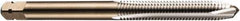 DORMER - 1/2-13 UNC, 2 Flute, Bright Finish, Powdered Metal Spiral Point Tap - Plug Chamfer, Right Hand Thread, 3-3/8" OAL, 0.9055" Thread Length, 0.367" Shank Diam, 3B Class of Fit, Series E025 - Exact Tool & Supply