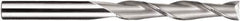 SGS - 5mm, 25mm LOC, 5mm Shank Diam, 75mm OAL, 2 Flute, Solid Carbide Square End Mill - Single End, Uncoated, Spiral Flute, 30° Helix, Centercutting, Right Hand Cut, Right Hand Flute, Series 3XLM - Exact Tool & Supply