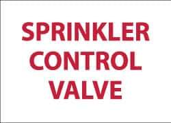 NMC - Sprinkler Control Valve, Pressure Sensitive Vinyl Fire Sign - 14" Wide x 10" High, Glow-in-the-Dark - Exact Tool & Supply