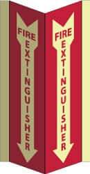 NMC - Fire Extinguisher, Acrylic Fire Sign - 8-3/4" Wide x 16" High, Glow-in-the-Dark - Exact Tool & Supply
