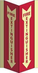 NMC - Fire Extinguisher, Acrylic Fire Sign - 8-3/4" Wide x 16" High, Glow-in-the-Dark - Exact Tool & Supply