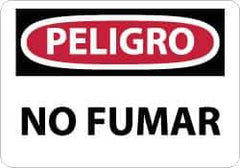 NMC - "Peligro - No Fumar", 10" Long x 14" Wide, Aluminum Safety Sign - Rectangle, 0.04" Thick, Use for Smoking Regulations - Exact Tool & Supply