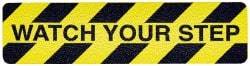 NMC - Black & Yellow Striped Anti-Slip Vinyl Tape - 1" Wide x 60' Long x 0.02" Thick, General Traffic - Exact Tool & Supply