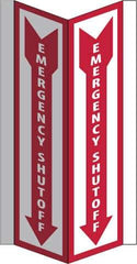 NMC - "Emergency Shut-Off", 16" Long x 8-3/4" Wide, Rigid Plastic Safety Sign - Rectangle, 0.125" Thick, Use for Accident Prevention - Exact Tool & Supply