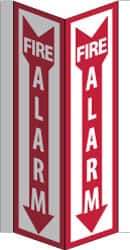 NMC - Fire Alarm, Acrylic Fire Sign - 8-3/4" Wide x 16" High - Exact Tool & Supply