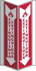 NMC - Extinguisher, Acrylic Fire Sign - 8-3/4" Wide x 16" High, English/Spanish - Exact Tool & Supply