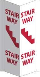 NMC - "Stairway", 16" Long x 8-3/4" Wide, Rigid Plastic Safety Sign - Rectangle, 0.125" Thick, Use for Accident Prevention - Exact Tool & Supply