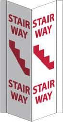 NMC - "Stairway", 16" Long x 8-3/4" Wide, Rigid Plastic Safety Sign - Rectangle, 0.125" Thick, Use for Accident Prevention - Exact Tool & Supply