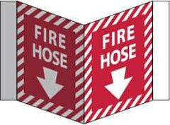 NMC - Fire Hose, Acrylic Fire Sign - 8-3/4" Wide x 5-3/4" High - Exact Tool & Supply