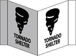 NMC - "Tornado Shelter", 8" Long x 14-1/2" Wide, Rigid Plastic Safety Sign - Rectangle, 0.125" Thick, Use for Accident Prevention - Exact Tool & Supply