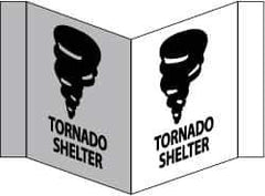 NMC - "Tornado Shelter", 8" Long x 14-1/2" Wide, Rigid Plastic Safety Sign - Rectangle, 0.125" Thick, Use for Accident Prevention - Exact Tool & Supply