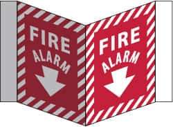 NMC - Fire Alarm, Acrylic Fire Sign - 8-3/4" Wide x 5-3/4" High - Exact Tool & Supply