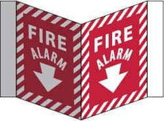NMC - Fire Alarm, Acrylic Fire Sign - 8-3/4" Wide x 5-3/4" High - Exact Tool & Supply
