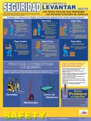 NMC - 18" Wide x 24" High Laminated Paper Back Lifting Information Poster - Spanish - Exact Tool & Supply