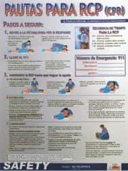 NMC - 18" Wide x 24" High Laminated Paper CPR Information Poster - Spanish - Exact Tool & Supply