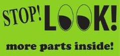 NMC - Stop! Look! More Parts Inside! Shipping Label - 2" High x 4-1/4" Wide - Exact Tool & Supply