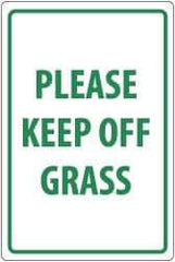 NMC - "Please Keep Off Grass", 18" Long x 12" Wide, Aluminum Safety Sign - Rectangle, 0.04" Thick, Use for Security & Admittance - Exact Tool & Supply