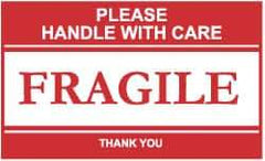 NMC - Please Handle with Care - Fragile - Thank You Shipping Label - 2-1/2" High x 4" Wide - Exact Tool & Supply