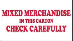 NMC - Mixed Merchandise in This Carton - Check Carefully Shipping Label - 2-1/4" High x 4" Wide - Exact Tool & Supply