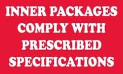 NMC - Inner Packages Comply with Prescribed Specifications DOT Shipping Label - 3" High x 5" Wide - Exact Tool & Supply