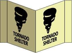 NMC - "Tornado Shelter - Tornado Shelter", 8" Long x 14-1/2" Wide, Rigid Plastic Safety Sign - Rectangle, 0.125" Thick, Use for Accident Prevention - Exact Tool & Supply