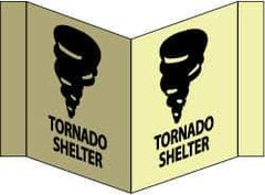 NMC - "Tornado Shelter - Tornado Shelter", 8" Long x 14-1/2" Wide, Rigid Plastic Safety Sign - Rectangle, 0.125" Thick, Use for Accident Prevention - Exact Tool & Supply