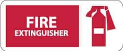 NMC - Fire Extinguisher, Plastic Fire Sign - 17" Wide x 7" High, Glow-in-the-Dark - Exact Tool & Supply