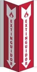 NMC - Extinguidor, Acrylic Fire Sign - 8-3/4" Wide x 16" High, Spanish - Exact Tool & Supply
