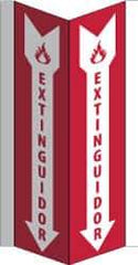 NMC - Extinguidor, Acrylic Fire Sign - 8-3/4" Wide x 16" High, Spanish - Exact Tool & Supply