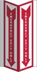 NMC - Emergency Exit Only, Acrylic Exit Sign - 8-3/4" Wide x 16" High - Exact Tool & Supply