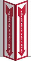NMC - Emergency Exit Only, Acrylic Exit Sign - 8-3/4" Wide x 16" High - Exact Tool & Supply