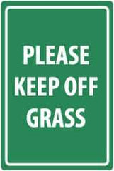 NMC - "Please Keep Off Grass", 18" Long x 12" Wide, Aluminum Safety Sign - Rectangle, 0.04" Thick, Use for Security & Admittance - Exact Tool & Supply