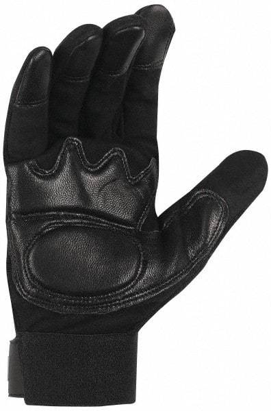 MCR Safety - Size S (7) Grain Synthetic Leather General Protection Work Gloves - For General Purpose, Uncoated, Hook & Loop Cuff, Full Fingered, Black, Paired - Exact Tool & Supply