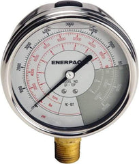 Enerpac - Hydraulic Pressure Gages & Adapters Type: Liquid-Filled Gauge Pressure Rating: 0 - 10000 - Exact Tool & Supply