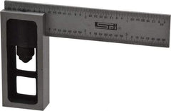SPI - 4 Inch Long, 4R Double Square - 1/64, 1/32, 1/16 and 1/8 Inch Graduation, Hardened Steel - Exact Tool & Supply