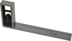 SPI - 6 Inch Long, English and Metric Double Square - 1/64 and 1/32 Inch Graduation, 0.5 and 1mm Graduation, Hardened Steel - Exact Tool & Supply