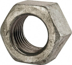 Value Collection - 1-1/4 - 7 UNC Steel Right Hand Hex Nut - 1-7/8" Across Flats, 1-1/16" High, Hot Dipped Galvanized Finish - Exact Tool & Supply