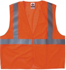 Ergodyne - Size S/M High Visibility Orange Mesh General Purpose Vest - 36 to 44" Chest, ANSI/ISEA 107, Hook & Loop Closure, 1 Pocket, Polyester - Exact Tool & Supply