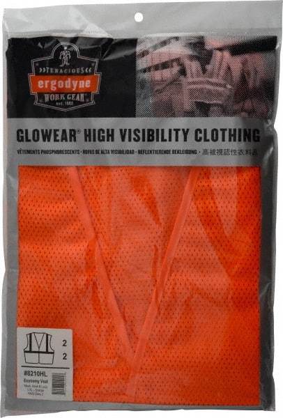 Ergodyne - Size L/XL High Visibility Orange Mesh General Purpose Vest - 44 to 52" Chest, ANSI/ISEA 107, Hook & Loop Closure, 1 Pocket, Polyester - Exact Tool & Supply