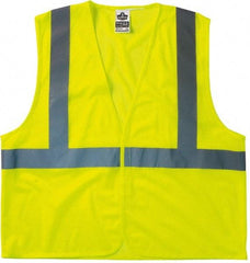 Ergodyne - Size S/M High Visibility Lime Mesh General Purpose Vest - 36 to 44" Chest, ANSI/ISEA 107, Hook & Loop Closure, 1 Pocket, Polyester - Exact Tool & Supply
